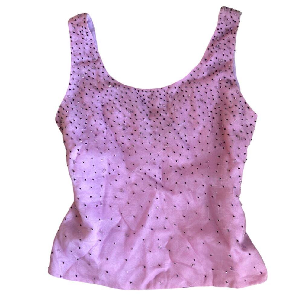 Silk Pink beaded sequin top